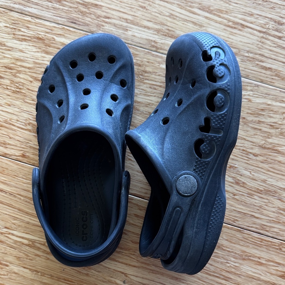 CROCS Kids Black Classic Clogs - Vented Slip-On Sandals